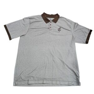 ROCAWEAR CLASSIC Men's 4XB Gray Brown Heathered Short Sleeve Button Polo Shirt‎